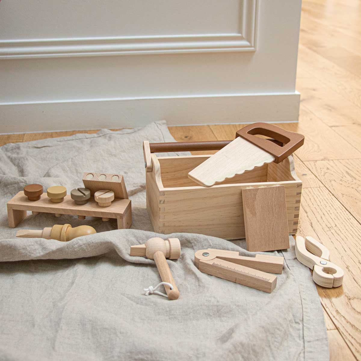 Boîte à outils miniature Modèle de boîte à outils en bois pour 1