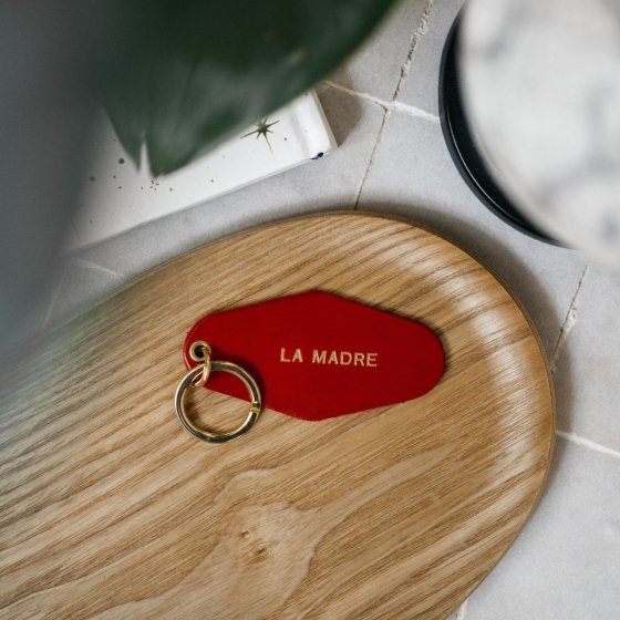 Porte-clé rond en bois gravé, porte-clé pour boite à lettre